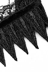 Black Adjustable Size Feather Lace Women's Gothic Choker - Product - 8