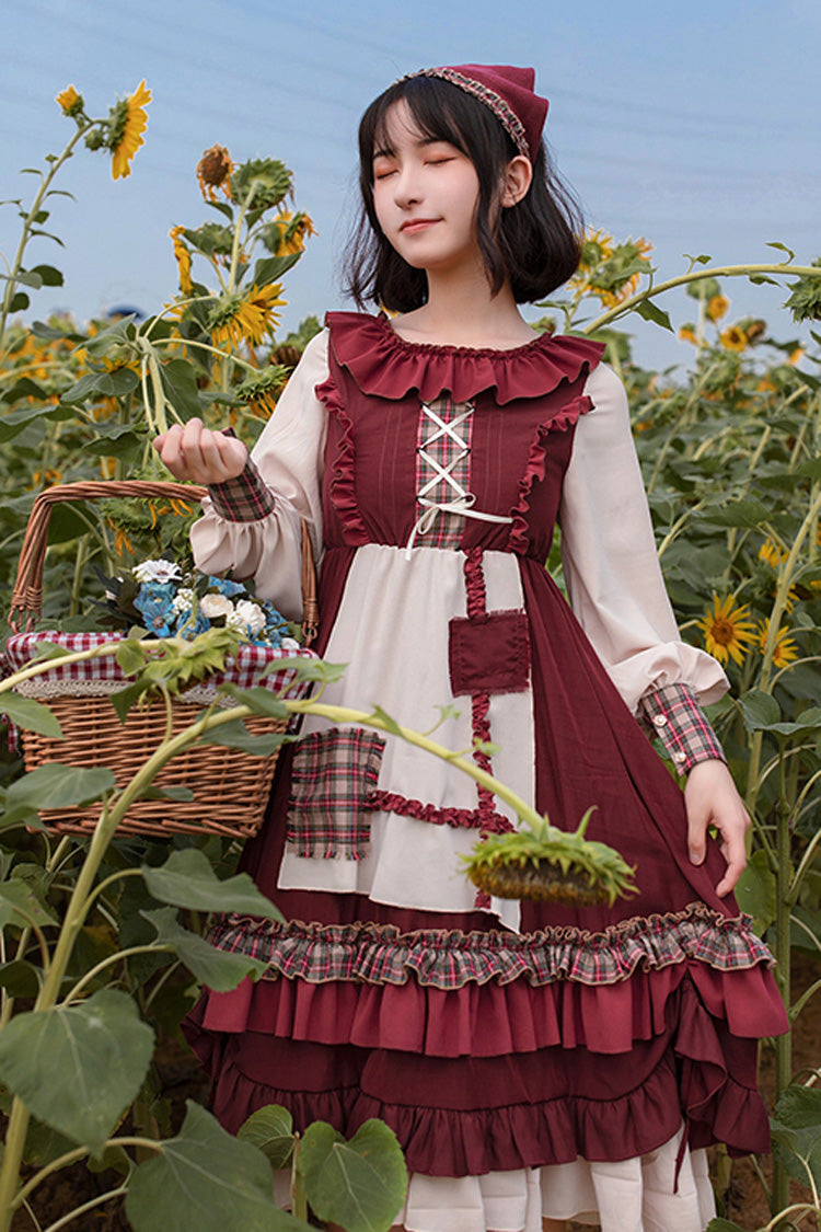 Little Red Riding Hood Long Sleeves Ruffle Sweet Lolita Dress - Product - 2
