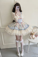 [Flower Season] Bowknot Lace Sweet Ballet Lolita Jsk Dress 4 Colors - Product - 17