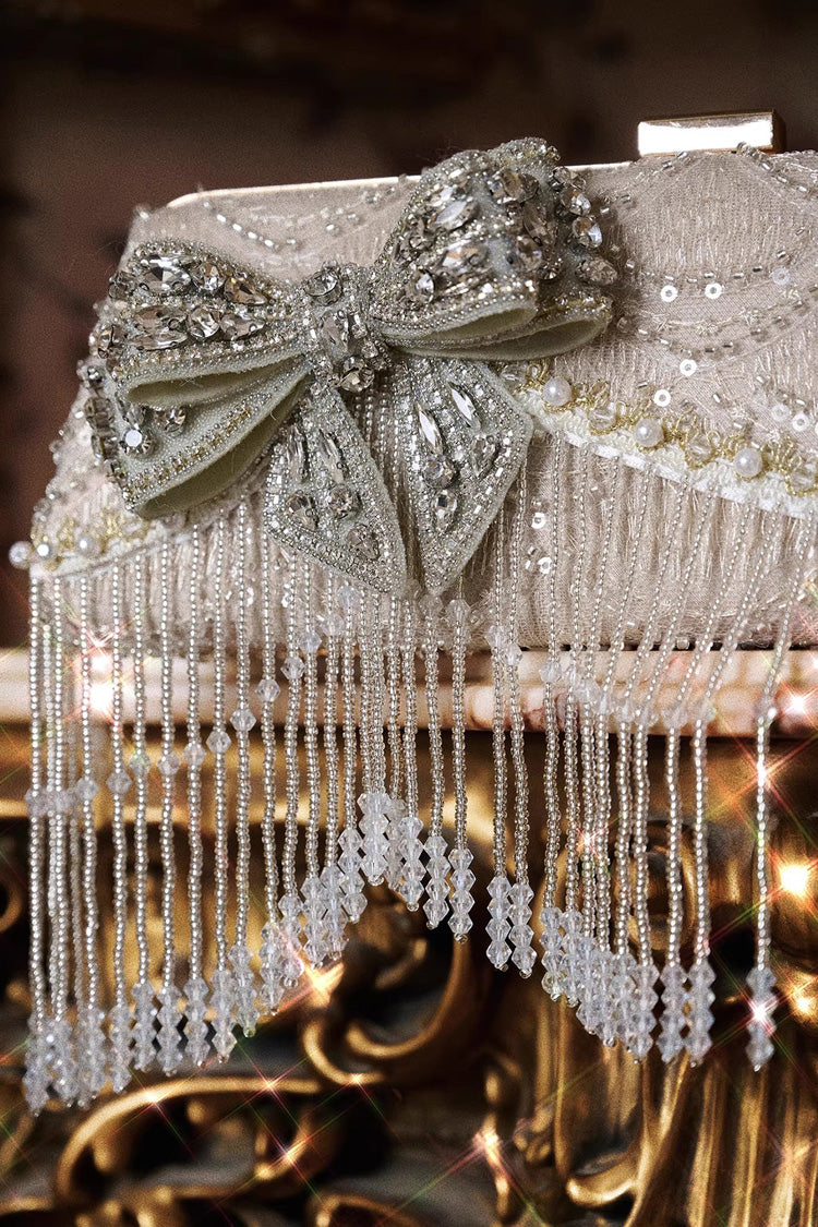 Champagne Heavily Embellished Rhinestone Bow Evening Sweet Lolita Clutch - Product - 3