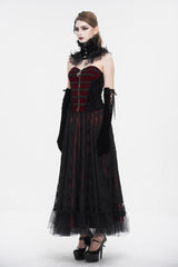 Black/Red Lace Up Women's Gothic Corset - Product - 5