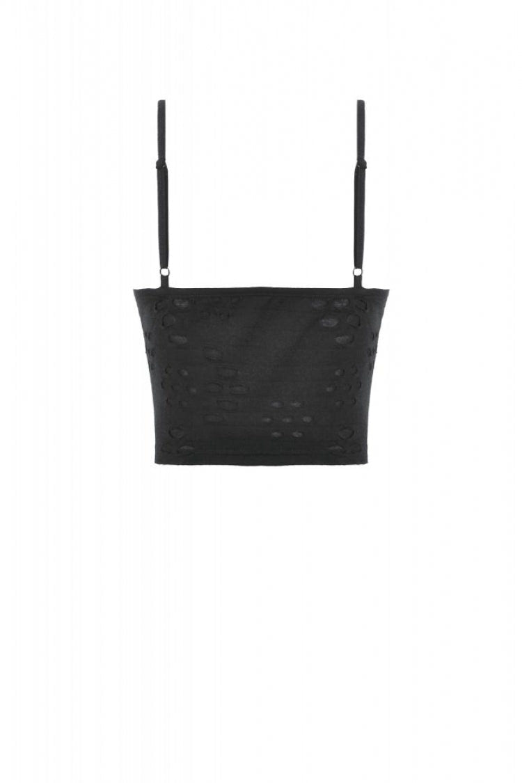 Black Ripped Studded Skull Zippered Ruched Women's Punk Bustier - Product - 15