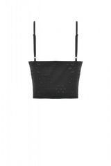 Black Ripped Studded Skull Zippered Ruched Women's Punk Bustier - Product - 15
