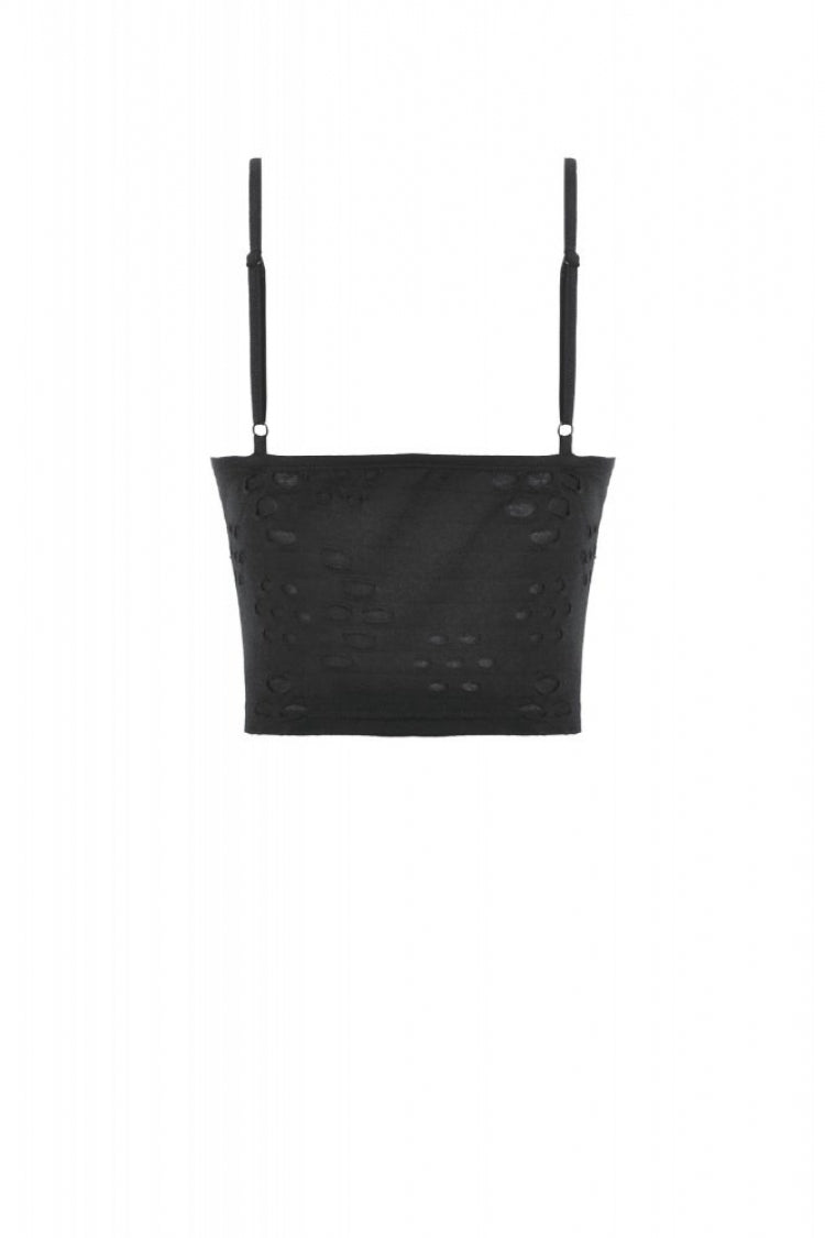 Black Ripped Studded Skull Zippered Ruched Women's Punk Bustier - Product - 15