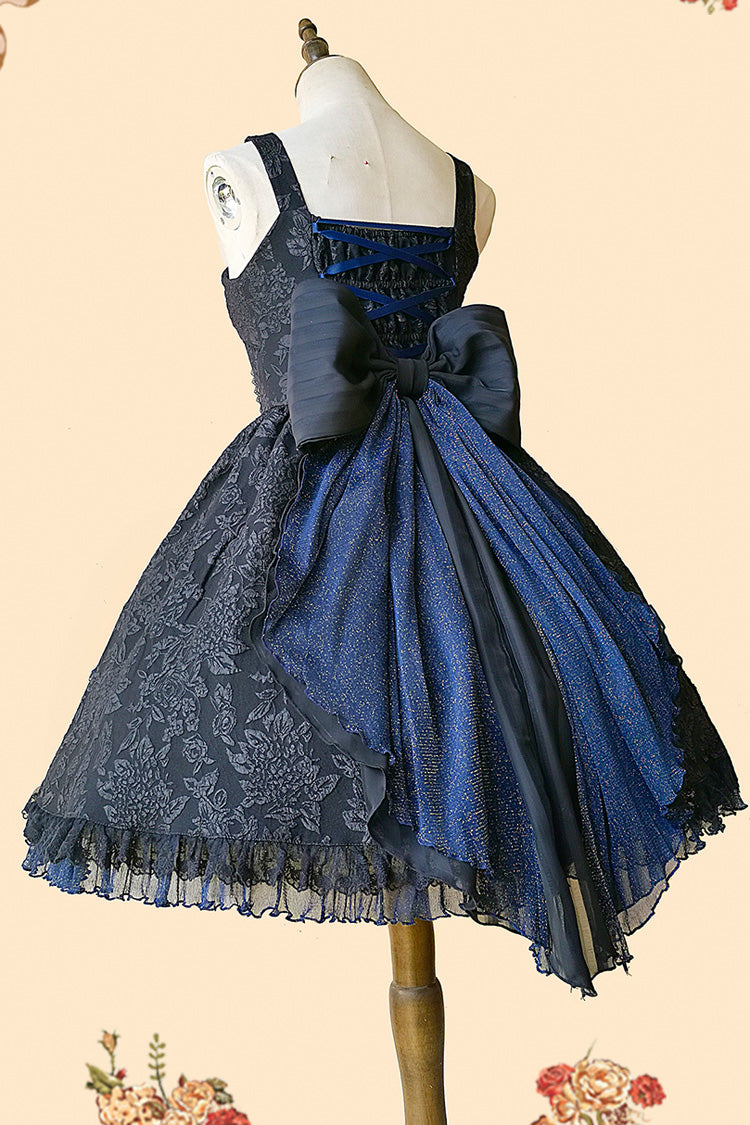 Black/Blue Ruffle Cardigan Bowknot Lace Classic Lolita Dress - Product - 10
