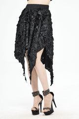 Black Punk Tattered Sharp Hem Womens Skirt - Product - 2