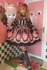 [Strawberry Chef] Sleeveless Print Bowknot Lace Sweet Lolita Jsk Dress 4 Colors - Product - 5