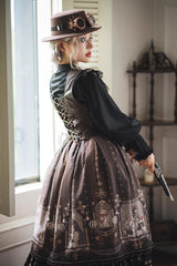 Demon Hunting Notes Print Ruffle Sweet Elegant Lolita Skirt 2 Colors - Product - 15