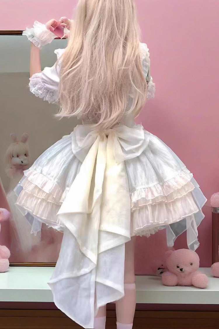 Green Camellia Love Sleeveless Triple-Layered Ruffle Bowknot Lace Sweet Princess (Dress Only) detail view 6