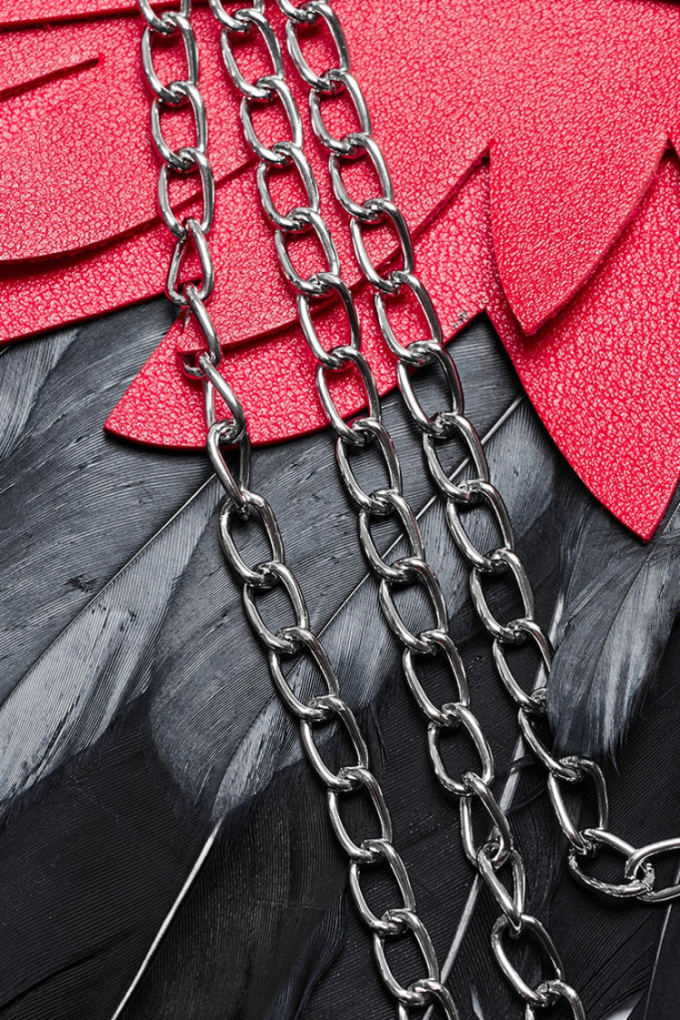 Artificial Leather Stitching Women's Steampunk Feather Wing Harness 2 Colors - Product - 16