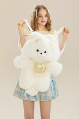 White Cute Samoyed Plush Toy Sweet Lolita Dog Backpack - Product - 7