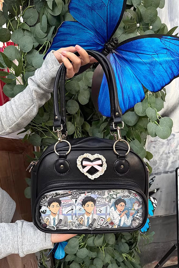 Sweet Anime-style Transparent Bow Japanese Lolita Itabag 5 Colors - Black - 9