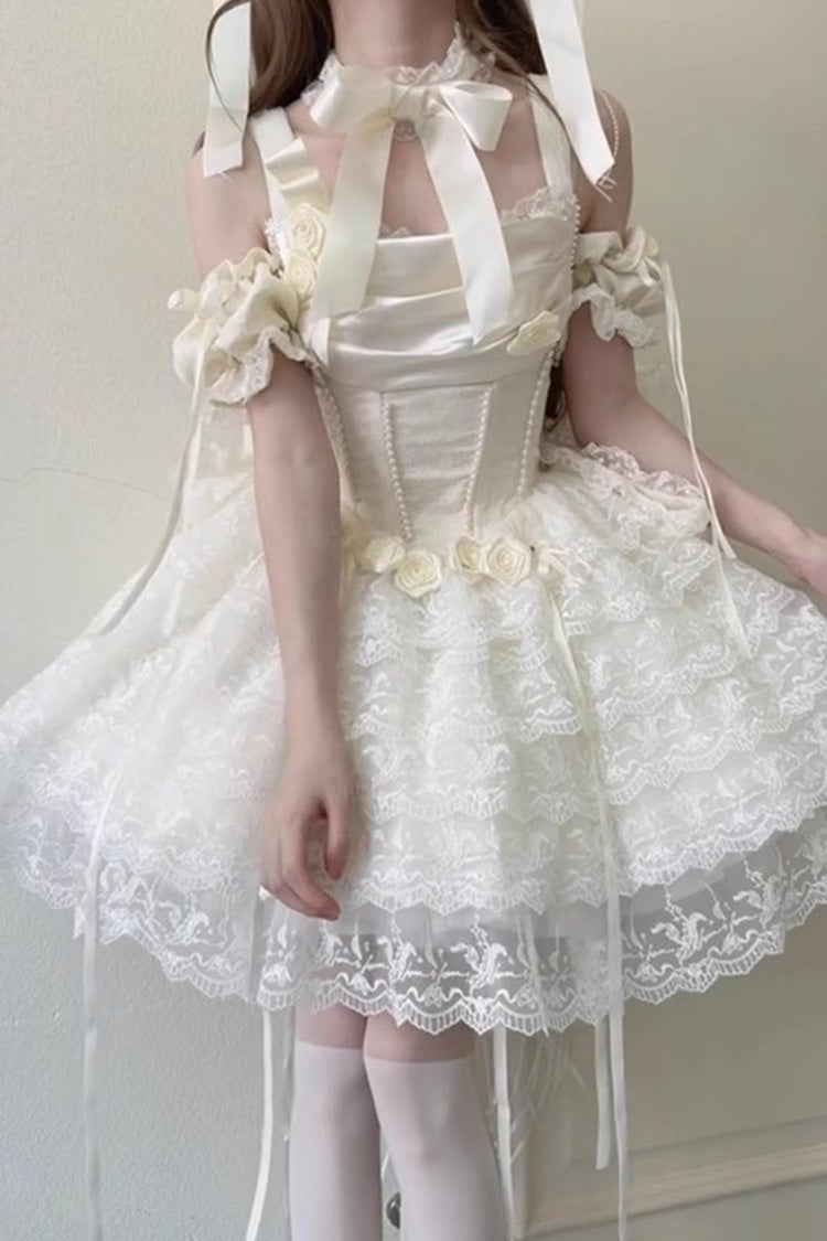 Ivory Angel Sweetheart Multi-Layered Lace Sweet Princess Ballet Lolita Dress - Product - 8