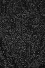Black Studded Embossed Embroidery Lace-Up Women's Gothic Skirt - Product - 6