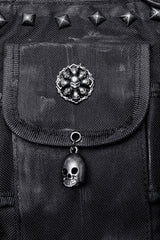 Black Post-Apocalyptic Rivets Skull Women's Steampunk Adjustable Strap Bag - Product - 6