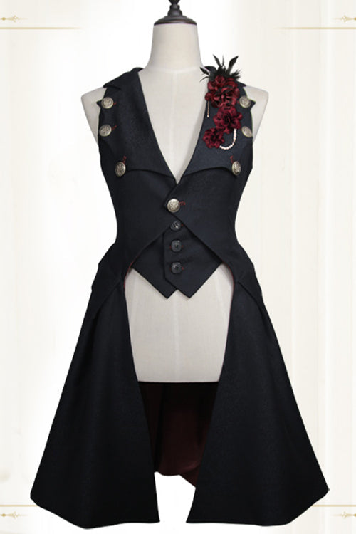 Black Immortal Thorn A Light In The Dark Ouji Lolita Vest - Black - 1