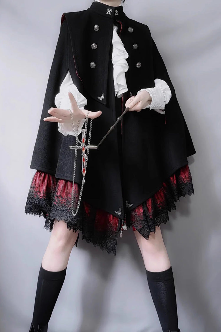 Double-breasted Gothic Prince Handsome Ouji Lolita Cloak Coat 3 Colors - Product - 13