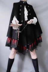Double-breasted Gothic Prince Handsome Ouji Lolita Cloak Coat 3 Colors - Product - 13