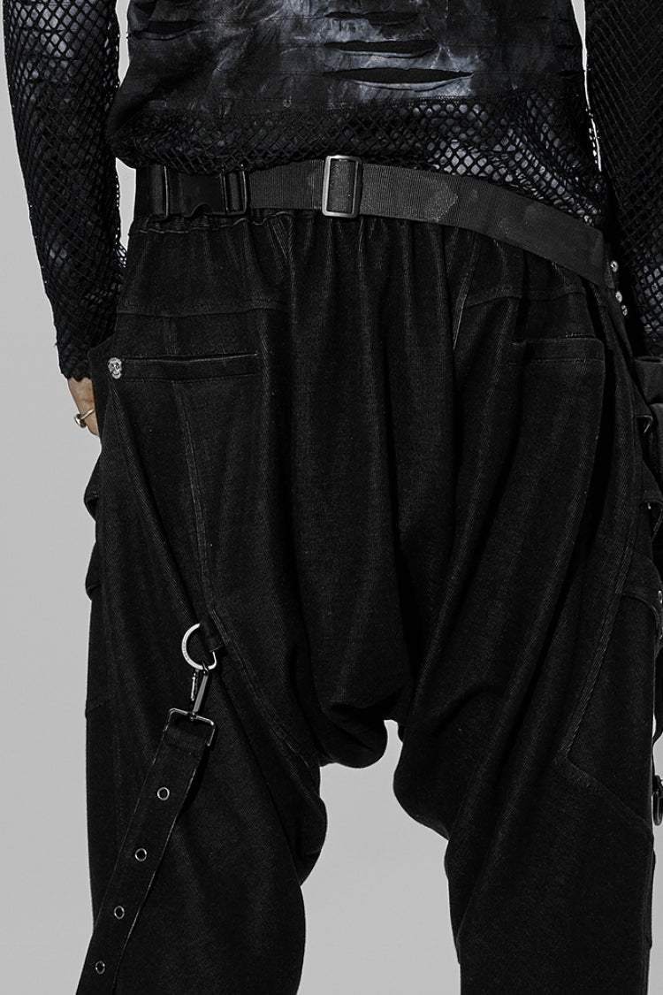Black Adjustable Skull Rivets Men's Steampunk Waist Bag - Product - 3