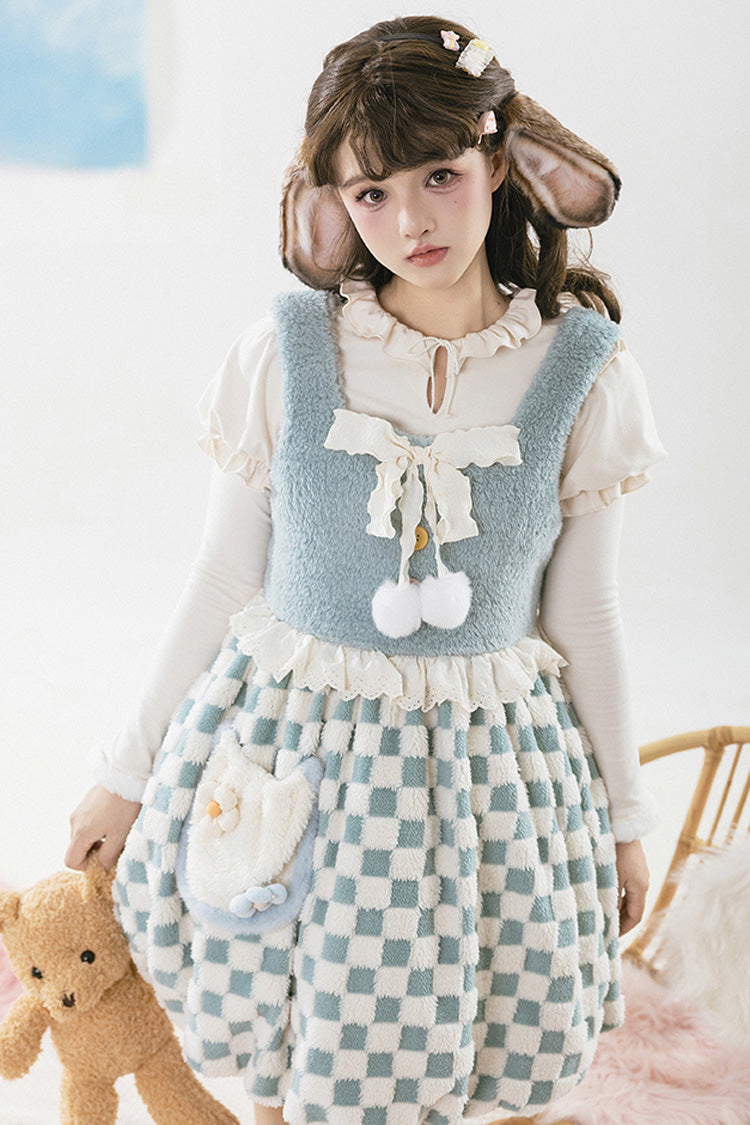 Hair Ball Tie Long Puff Sleeves Sweet Lolita Blouse 4 Colors - Product - 7