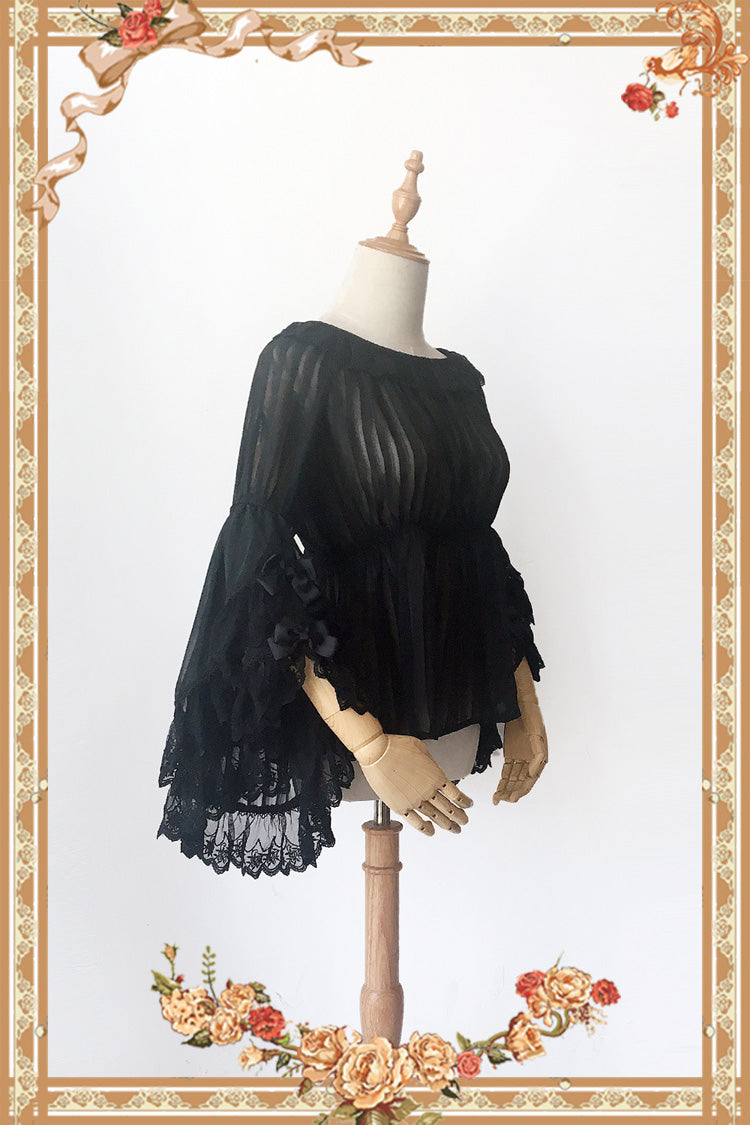 Fairytale Ball Party Big Hime Sleeves Chiffon Sweet Lolita Blouse 3 Colors - Product - 7