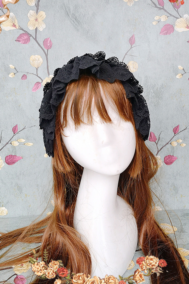 Black Forest Multi-layer Ruffle Classic Gothic Lolita Skirt Set - Product - 8