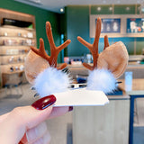 Christmas Headdress Moose Horn Hairpin Head Clips - Brown - 13