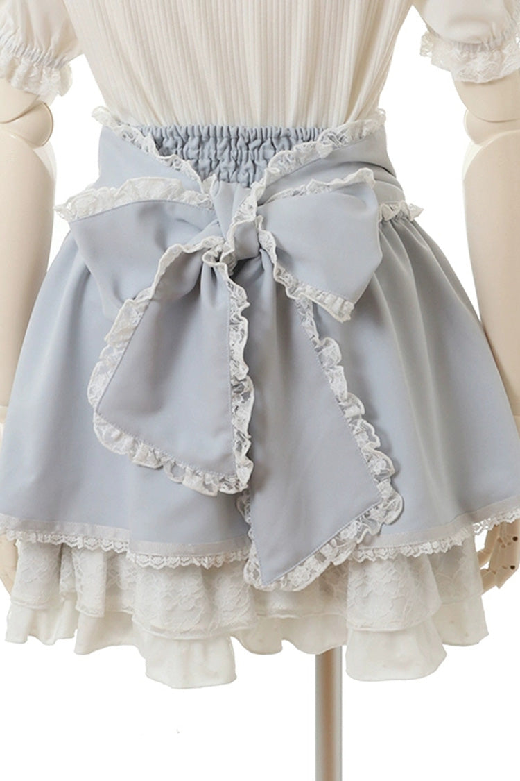 Blue Japanese High Waisted Multi-Layered Lace Sweet Jirai Kei Skirt - Product - 3