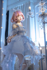 Blue Galaxy Prayer Corset Fishbone Ribbon Sweet Lolita Jsk Dress - Product - 7