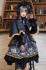 Black God's Salvation Long Sleeves Lace Ruffled Gothic Lolita OP Dress - Product - 3