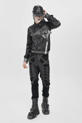 Black Ripped Buckle Straps Men's Punk Pants - Product - 14