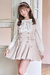 Japanese Lace Sweet Jirai Kei Dress Blouse Shorts Set 2 Colors - Product - 2