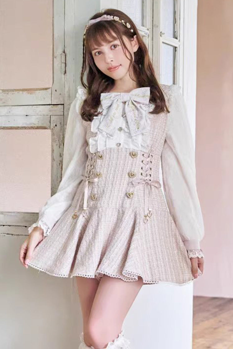 Japanese Lace Sweet Jirai Kei Dress Blouse Shorts Set 2 Colors - Product - 2