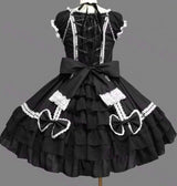 Black Lace Ruffled Bowknot Sleeveless Gothic Lolita Dress - Product - 2