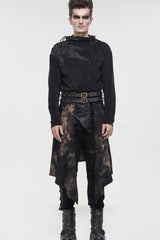 Bronze Gothic Belt Design Chain Decoration Corduroy Tie-Dye Men's Skirt - Product - 10