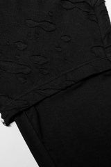 Black Ripped Men's Punk Sagging Pants with Straps - Product - 8