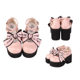 Sweet Bowknot Lace Japanese Lolita Platform Shoes 2 Colors - Product - 3