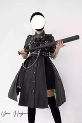 Evil Python 2.0 Short Sleeves Gothic Military Handsome Lolita Dress 3 Colors - Product - 13