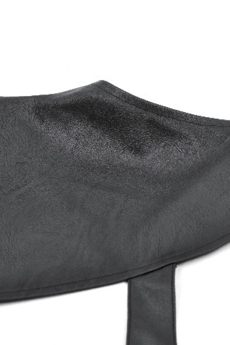 Black Cut-Out Asymmetric Buckled Zippered Women's Punk Cape - Product - 16