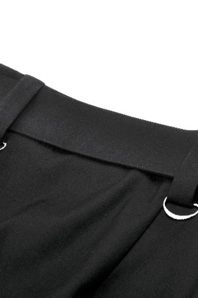Black Women's Punk Metal Chain Belt Skirt with Straps - Product - 16
