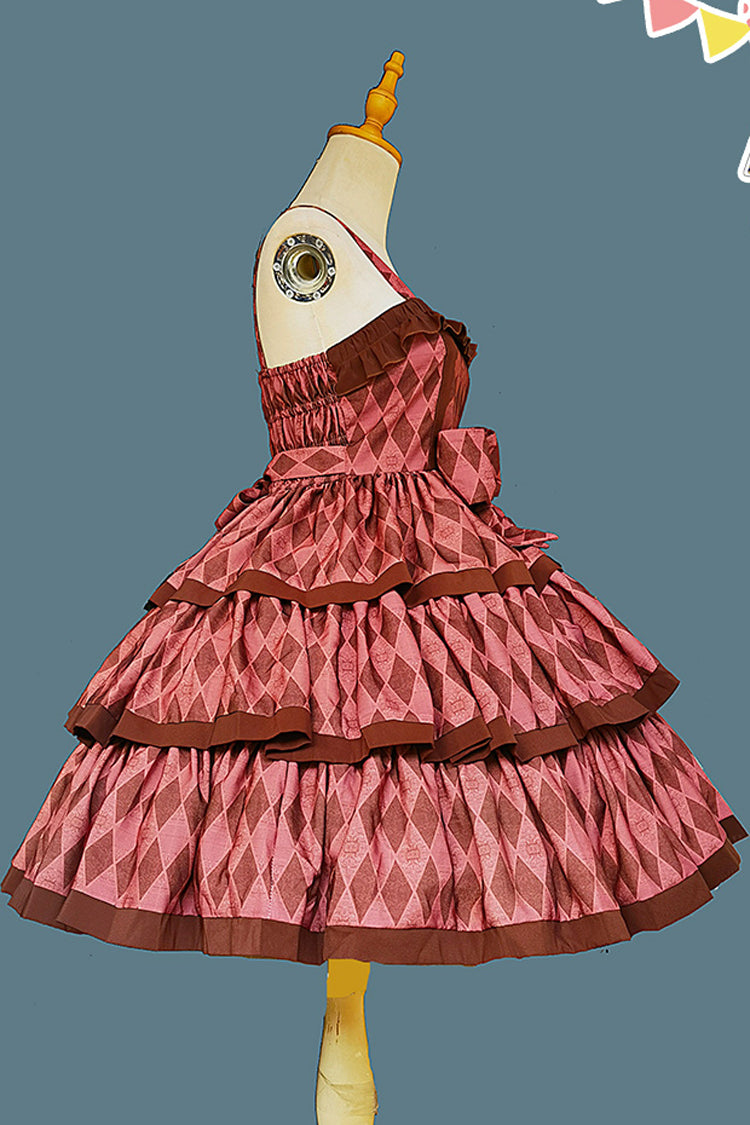 Stripe Print [Cloth Cat] Triple-Layered Ruffle Bowknot Sweet Lolita Dress 4 Colors - Product - 4