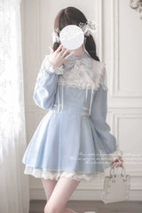 Aqua [Angel Heartbeat] Long Sleeves Bowknot Lace Sweet Jirai Kei Japanese Dress - Product - 3