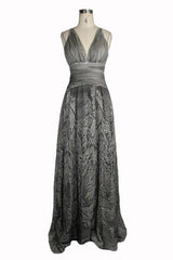 Punk Wedding Embroidery Smoky Pattern Sexy  Silk Chiffon Halter Womens Dress - Product - 5