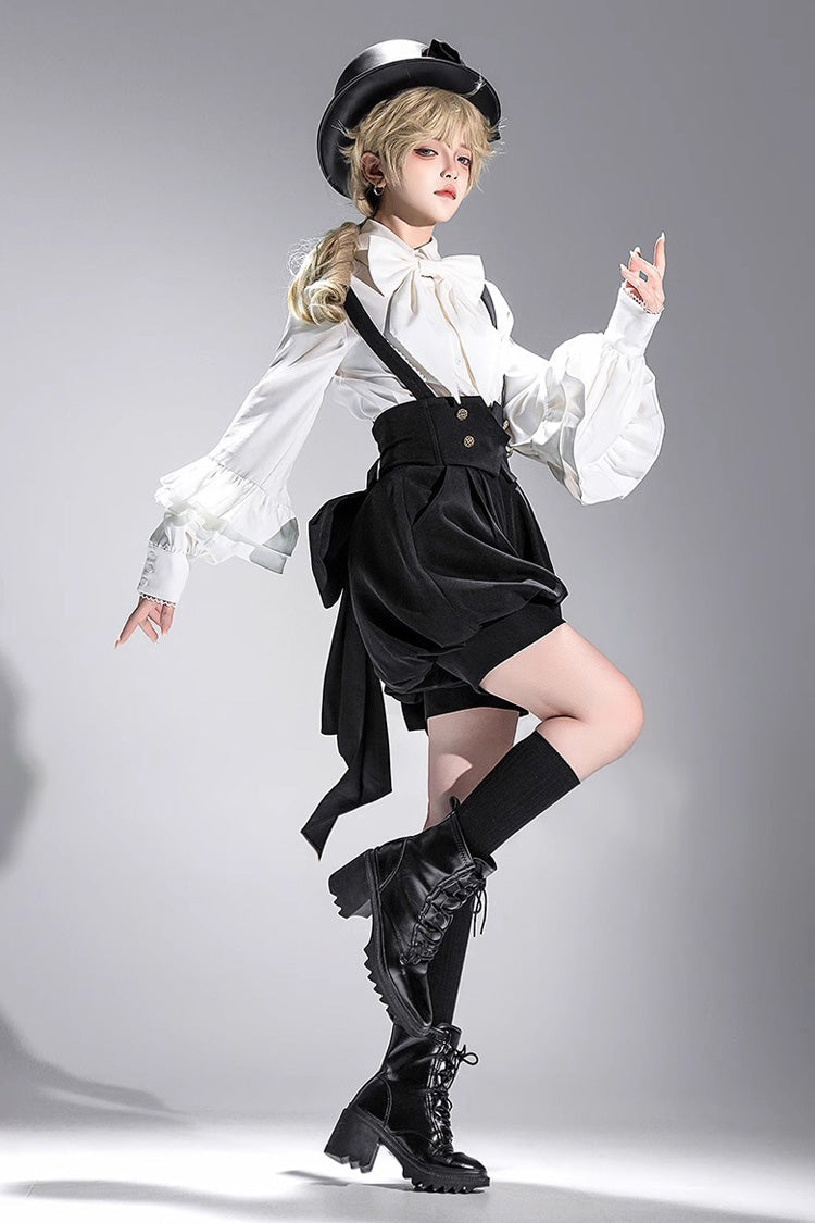White Long Sleeves Vintage Elegant Prince Ouji Fashion Lolita Blouse - Product - 9