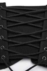 Black Interlaced Lace-Up Buckle Women's Punk Underbust Corset - Product - 8