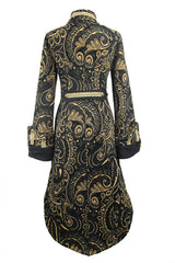 Brown With Gold Fake Two Pieces Pirate Costume Gothic Womens Coat - Product - 6