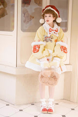 Yellow [Mushroom House] Long Sleeves Embroidery Bowknot Sweet Lolita Coat - Product - 15