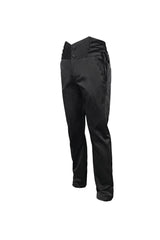 Black Retro High Waist Pattern Side Side Adjustable Leather Men's Gothic Pants - Product - 6