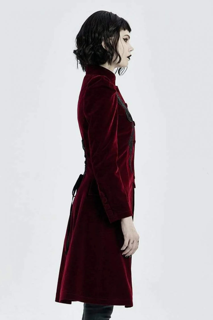 Victorian Stand Collar Long Sleeves Floral Womens Gothic Coat 2 Colors - Product - 6
