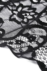 Black Sleeveless Side Slit Ruffled Lace Lace-Up Women's Gothic Maxi Slip Wedding Dress - Product - 19